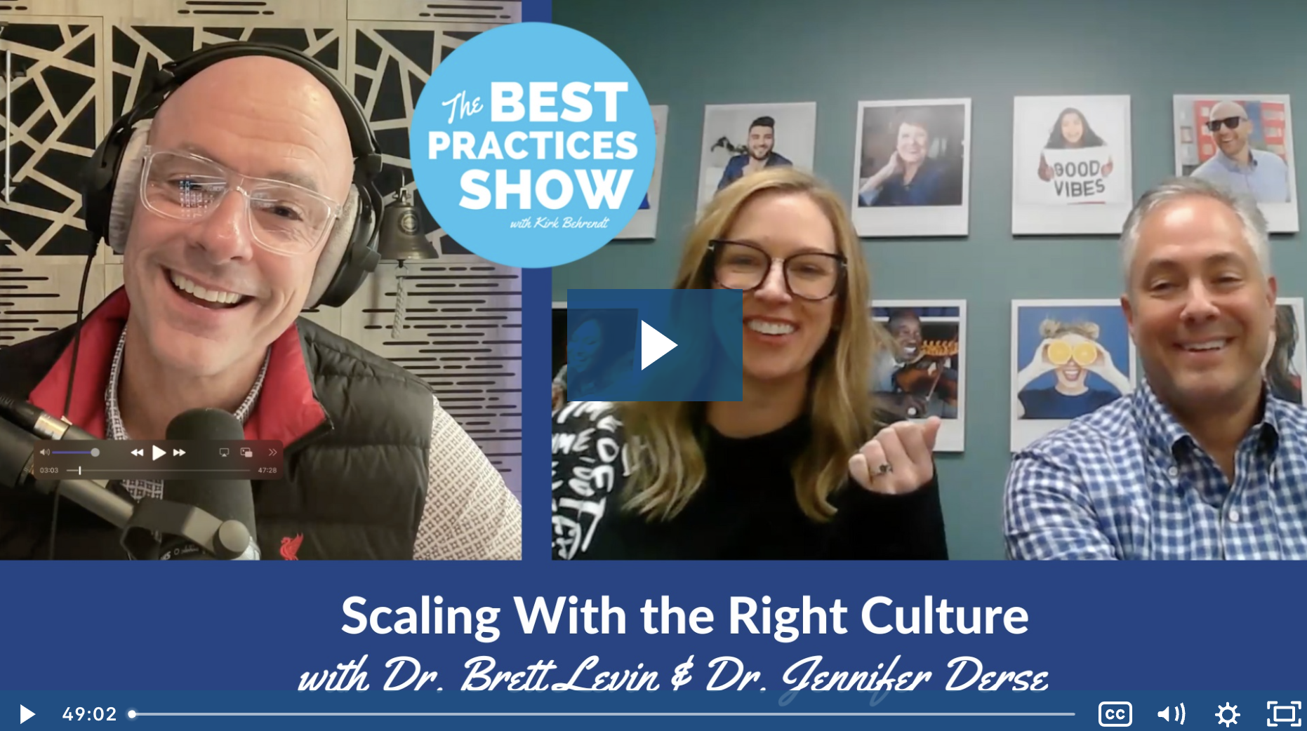 Learn the secrets to scaling your business and maintaining the culture you want from Dr. Brett Levin & Dr. Jennifer Derse of Espire Dental. Discover their strategies for creating a strong culture, finding the right fit for your team, and the challenges of growth. Find out how Espire Dental is different from other DSOs and their vision for the future. Don't miss this insightful episode of The Best Practices Show!